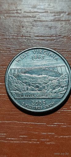 США Штаты и территории 25 центов (квотер) Западная Вирджиния 2005