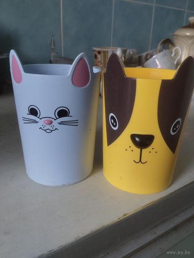 Стаканы детские Кот и Собака. Кружки.