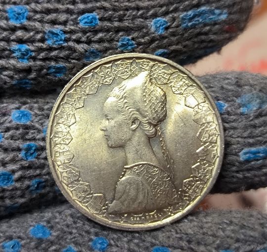 500 лир 1958 Италия кораблик в штемпельном блеске