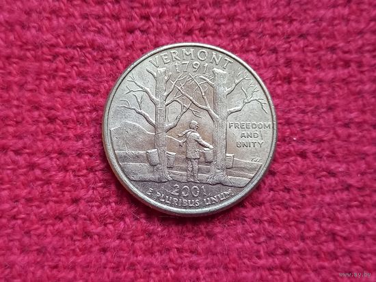 США 25 центов 2001 г. Вермонт P