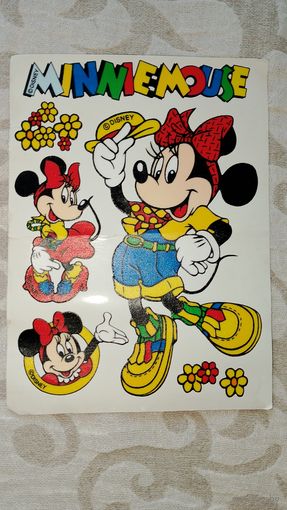 Наклейки Дисней Disney Минни Маус, многоразовые переводки, наклейки, винтаж