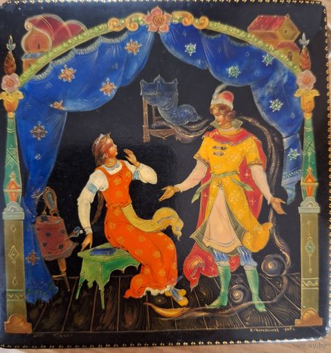 Шкатулка лаковая, Палех, 1965 г.