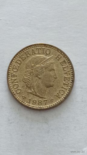 Швейцария. 5  раппен 1987 года