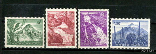 Руанда - 1966 - Водопады и вулканы - [Mi. 189-192] - полная серия - 4 марки. MNH.  (Лот 41JJ)-TG2P37