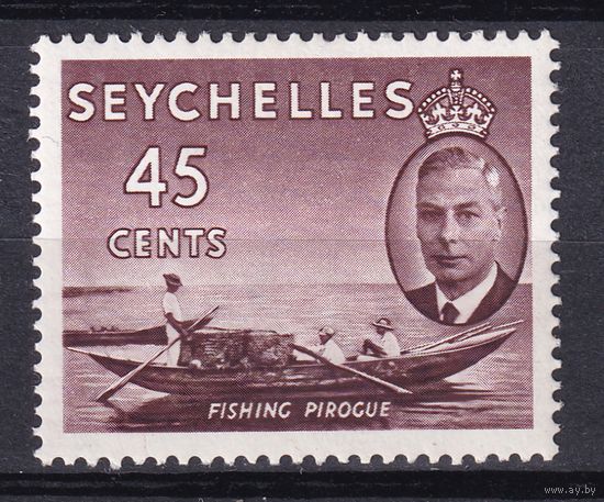 101.BrKSe. Великобритания. Колонии. Сейшельские острова. Георг VI. Местные мотивы. 45C. 1952 г. Mi.#162.*