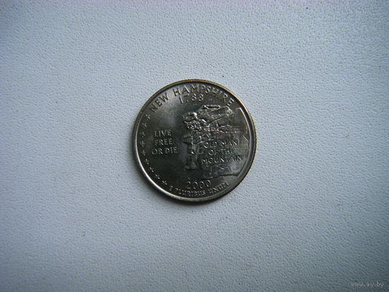 Квотер (25 центов) США 2000г. НЬЮ ГЭМПШИР. Р.