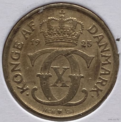 Дания 1/2 кроны 1925 г. В холдере
