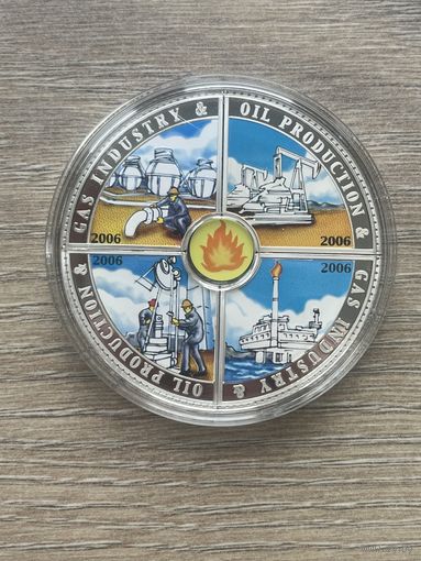 Набор из 4-х серебряных монет Островов Кука Нефть и Газ 2006 года выпуска