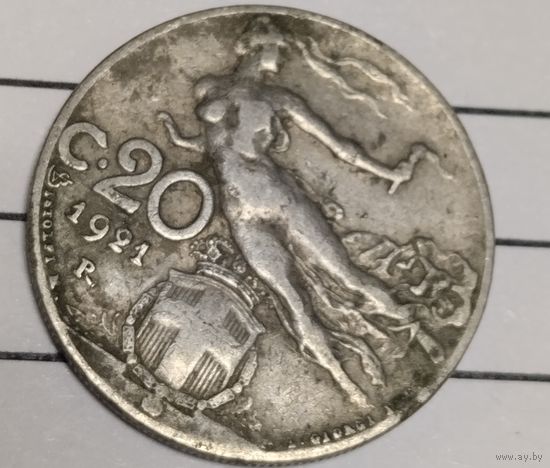 Италия 20 сентизим 1921