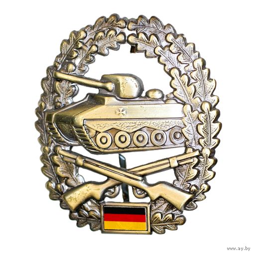 Бундесвер (Вооруженные силы Германии) Металлическая кокарда на берет - МОТОПЕХОТНЫЕ ЧАСТИ 5,4 \ 4,6 см