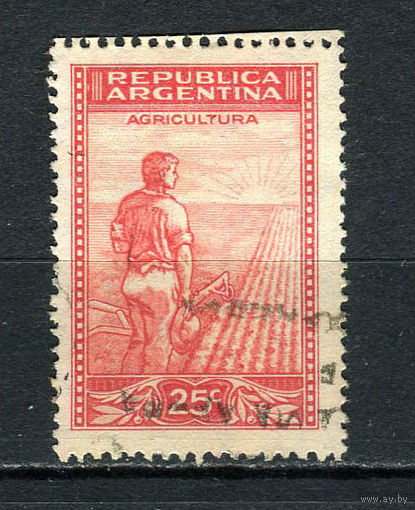 Аргентина - 1936/1950 - Сельское хозяйство 25С - [Mi.422X] - 1 марка. Гашеная.  (Лот 7FP)-T25P25