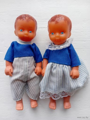 Пупсики. Из 90-х. Миниатюрные куклы. 11 см. Пара одним лотом