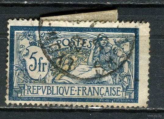 Франция - 1900/1917 - Аллегория 5Fr - [Mi.100xa] - 1 марка. Гашеная.  (Лот 66GQ)-T41P11
