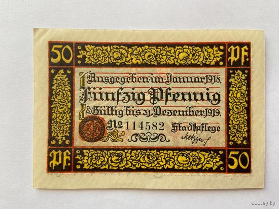 Нотгельд 50 пфеннигов Роффвайф. Веймарская республика - 1602