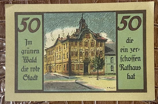 Нотгельд 50 пфеннигов 1922 год. Зуль,. Веймарская республика