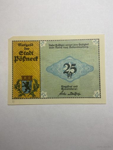 25 пфенингов (нотгельды) г. Германия.-1012