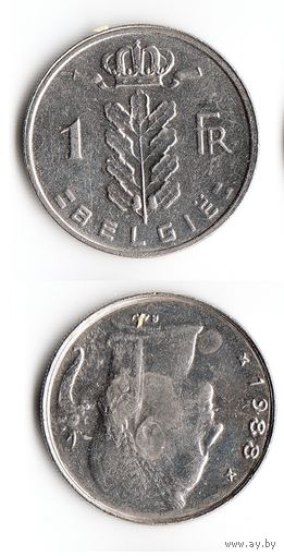1 франк Бельгия 1988 года
