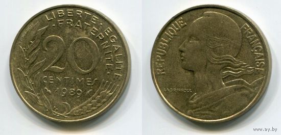 Франция. 20 сантимов (1989, XF)