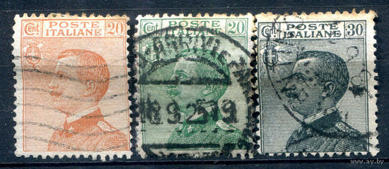 Италия (Королевство) - 1925г. - король Виктор Эммануил III - 3 марки - полная серия, гашёные [Mi 225-227]. #1-It-1-B-1