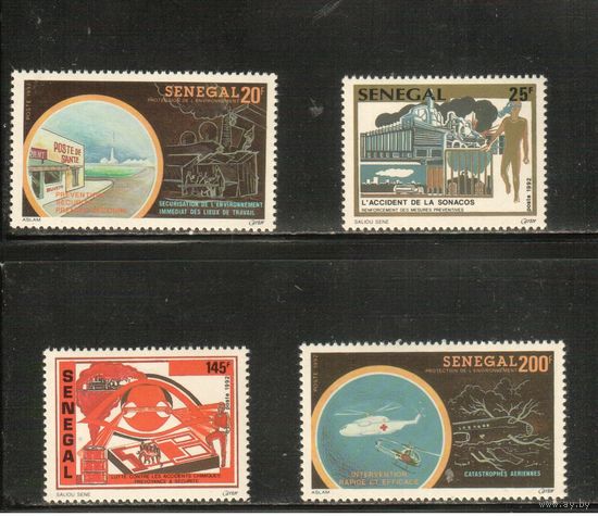 Сенегал-1993 (Мих.1255-1258) ,  ** , Спасение людей, Вертолет, Медицина(полная серия)