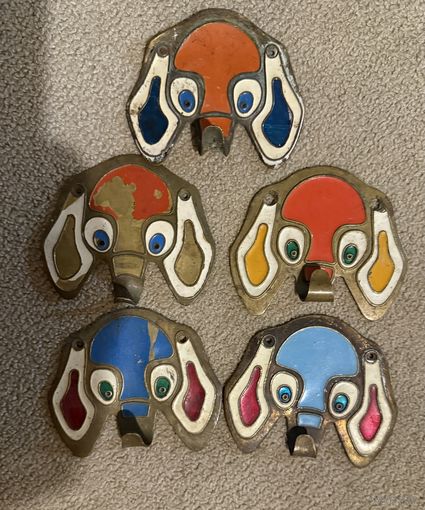 Детская вешалка - крючок Слон, слоник Цена за 1 Латунь СССР