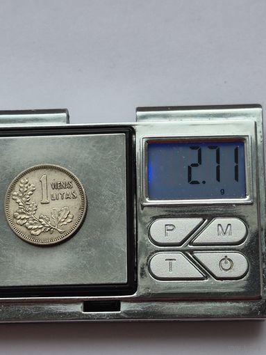 1 лит Литва, Первая Республика (1925 - 1938), 1925 года. Серебро 500. Монета не чищена. В2 45628.