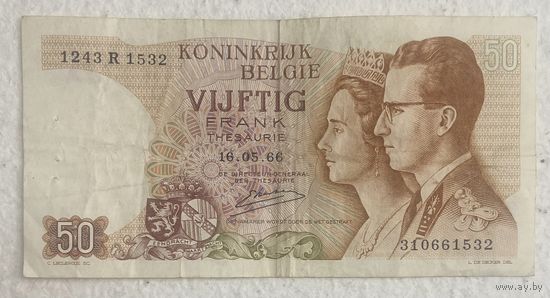 Банкнота 50 франков 1966 год. Бельгия