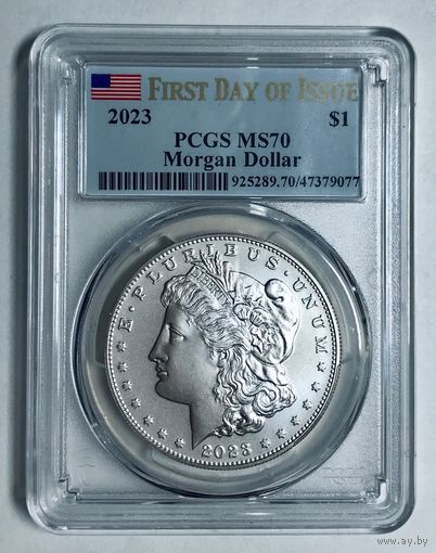 Доллар 2023 Морган США ms 70 PCGS первый день выпуска!