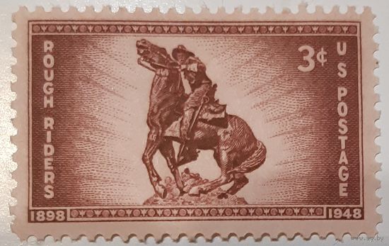 1948 50-летие со дня формирования 1-го добровольческого кавалерийского полка США (Лихие всадники)