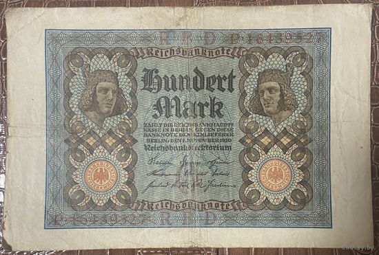 Банкнота 100 марок 1920 год. Веймарская республика.