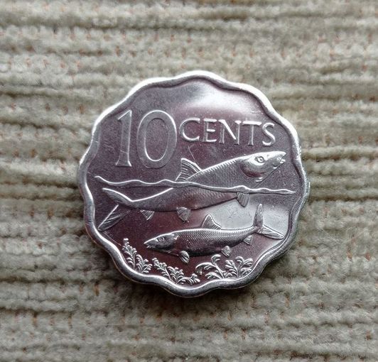 Werty71 Багамы Багамские острова 10 центов 2010 Рыба Корабль Блеск