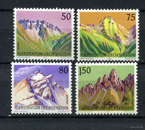 Лихтенштейн - 1989 - Горы - [Mi. 974-977] - полная серия - 4 марки. MNH.