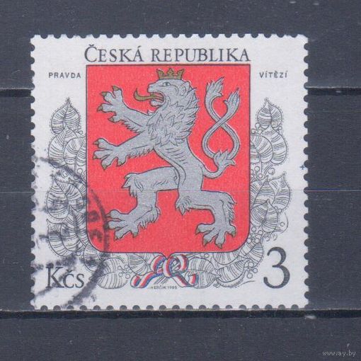 [2223] Чехия 1993. Герб страны. Одиночный выпуск. Гашеная марка.