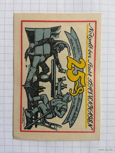 25 пфеннингов (нотгельды) 1921 г. Германия.