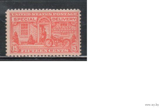 США-1925, (Мих.296А),   * , Спец.доставка, Мотоцикл(одиночка), перф. 11