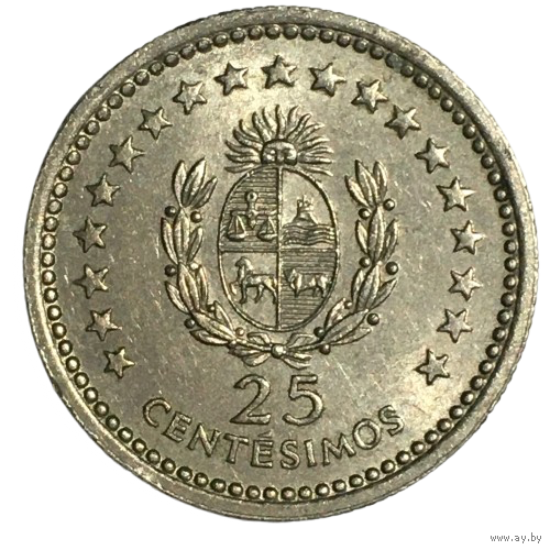 Уругвай 25 сентесимо, 1960 [AUNC]