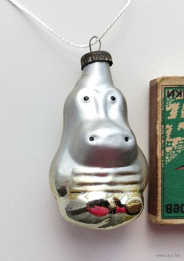 Ёлочная игрушка. Бегемотик. Н-61.