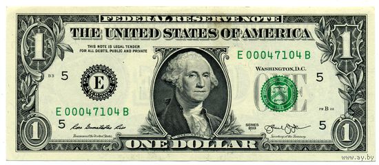 1 доллар 2013 E 0