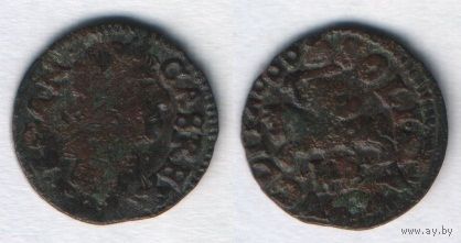 ВКЛ 1 шеляг литовский 1666 год TLB KPL (вроде) Ян II Казимир (3-VF)(6873_ pl-0177