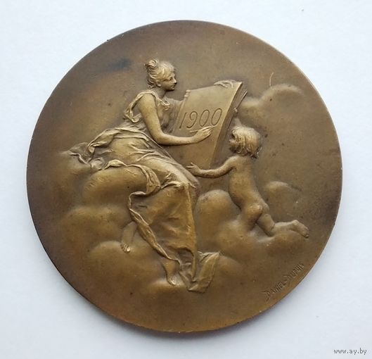 Франция 1900 г. Парижской монетный двор. Бронза. Клеймо.