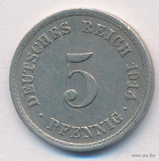 Германия 5 пфеннигов 1914 год А _состояние VF+