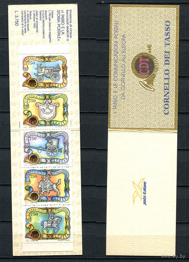 Италия - 1993 - Почта, почтовые дилижансы, гербы [Mi 2294-2298] - [Mi. ] - полная серия - 1 буклет. MNH.  (LOT D29)