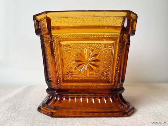 Ваза карандашница стекло винтаж 10см