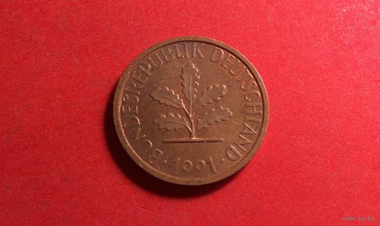 1 пфенниг 1991 J. Германия.