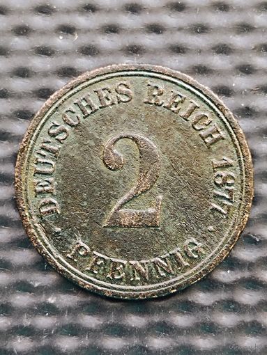 Германия 2 пфеннига 1877г.А(Берлин). Германская Империя (1871-1922), без мц