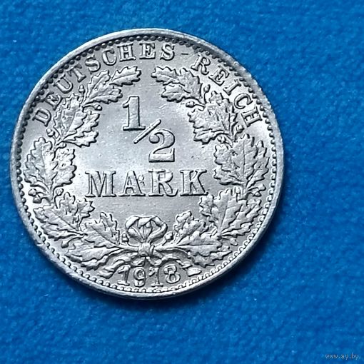 1/2 марки (1918г.)  (F) Пруссия.аUNC! Расспродажа! Смотрите и другие мои лоты!!!