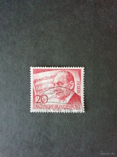 Западный Берлин 1956 марка "Композитор Пол Линке" (гашеная без клея) Mi.156 каталог 3.80 евро