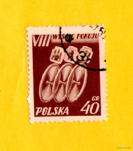Марка Польши-1955--8-я велогонка мира Прага-Берлин-Варшава.