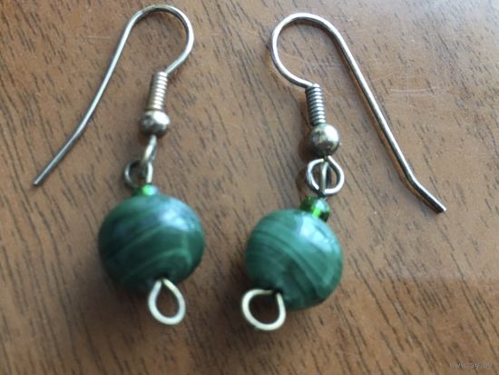Серьги с малахитом