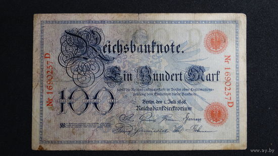 100 марок 1898г -редкая-
